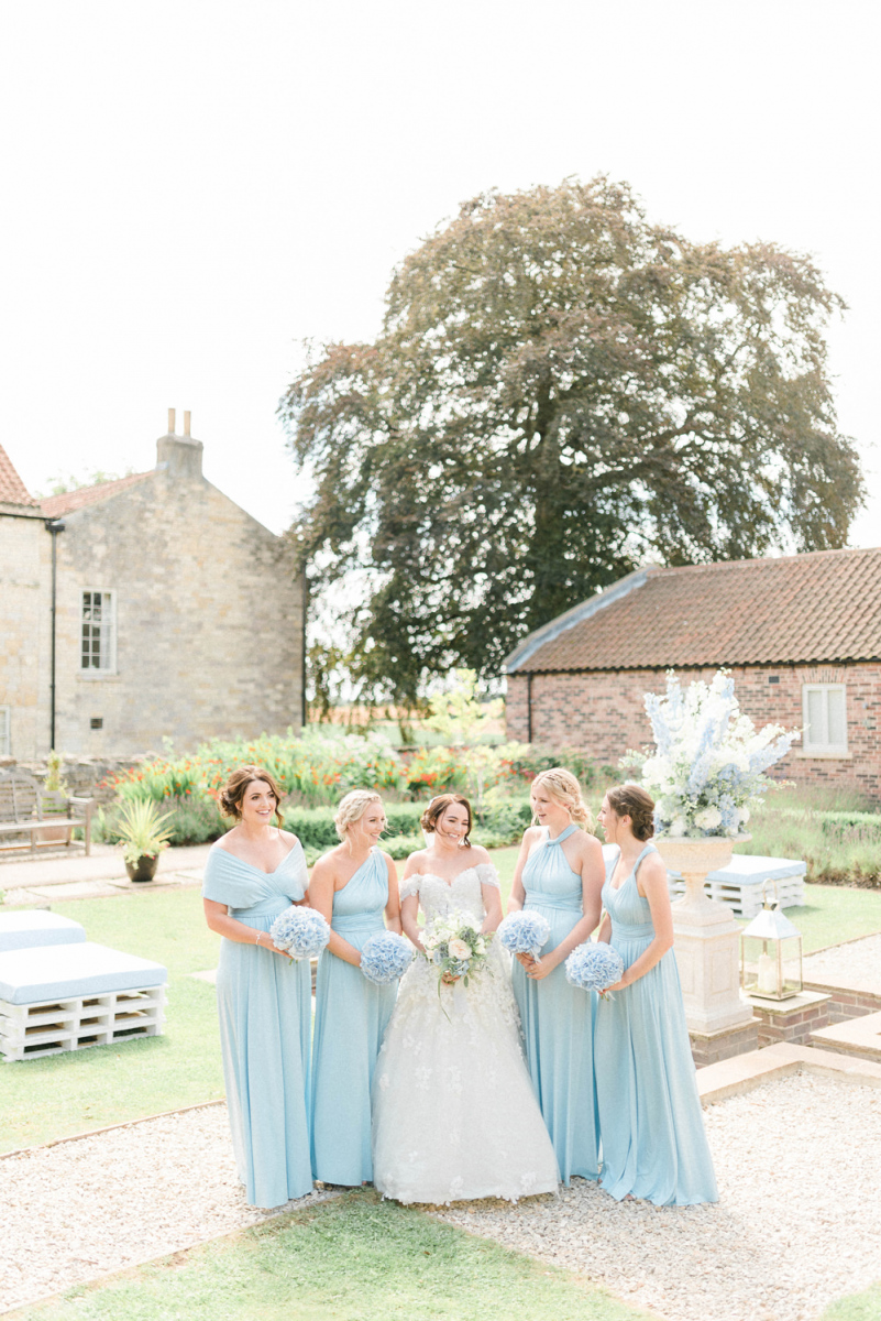 Blue White Hydrangea Wedding Bouquet And Flowers For A Rustic