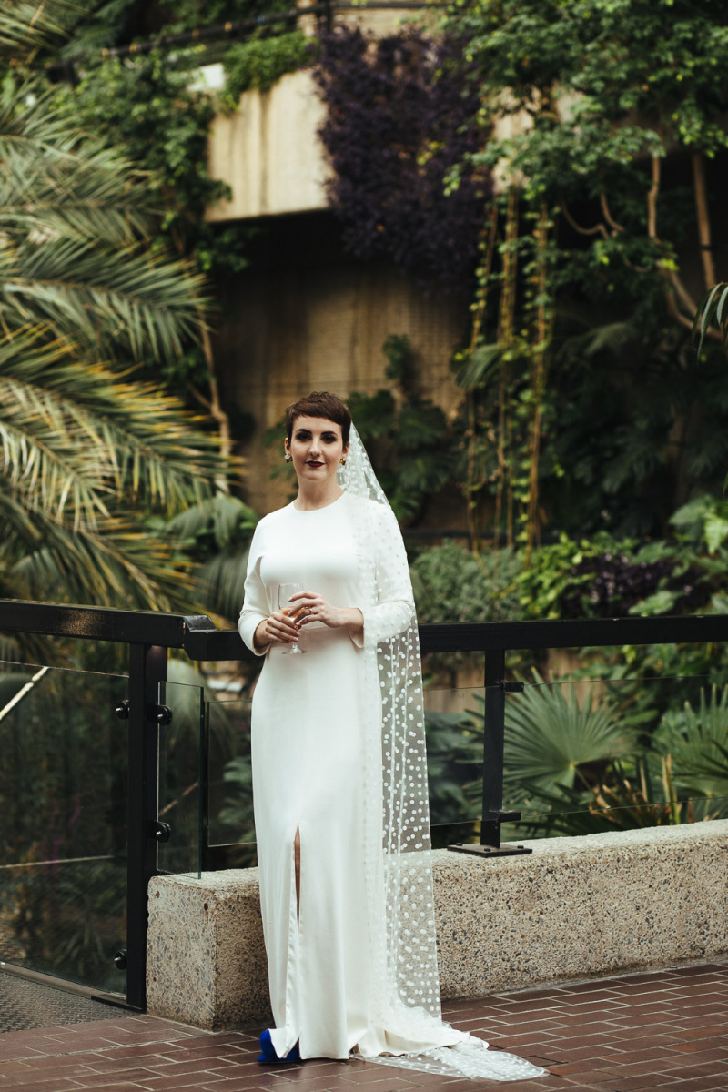 wedding dress pixie cut