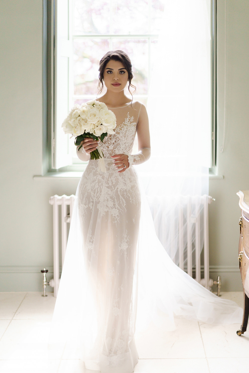 white dress with gold flowers